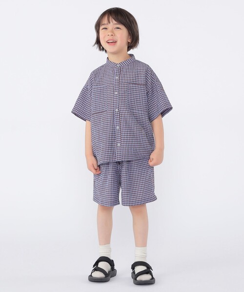 SHIPS（シップス）の「SHIPS KIDS:100～130cm /〈UVカット/吸水速乾〉ドライタッチ バンドカラー シャツ（シャツ/ブラウス・キッズ・ブラウン系/ブルー系その他・110/100/130/120）」の10枚目の写真