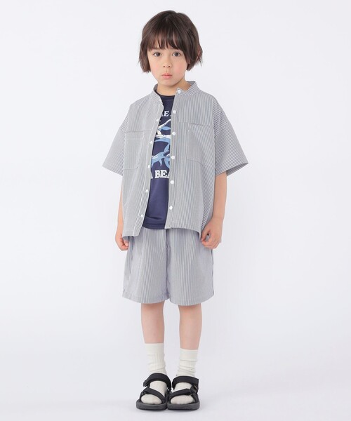 SHIPS（シップス）の「SHIPS KIDS:100～130cm /〈UVカット/吸水速乾〉ドライタッチ バンドカラー シャツ（シャツ/ブラウス・キッズ・ブラウン系/ブルー系その他・110/100/130/120）」の14枚目の写真