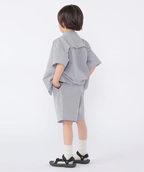 SHIPS（シップス）の「SHIPS KIDS:100～130cm /〈UVカット/吸水速乾〉ドライタッチ バンドカラー シャツ（シャツ/ブラウス・キッズ・ブラウン系/ブルー系その他・110/100/130/120）」の15枚目の写真
