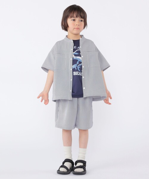 SHIPS（シップス）の「SHIPS KIDS:100～130cm /〈UVカット/吸水速乾〉ドライタッチ バンドカラー シャツ（シャツ/ブラウス・キッズ・ブラウン系/ブルー系その他・110/100/130/120）」の17枚目の写真