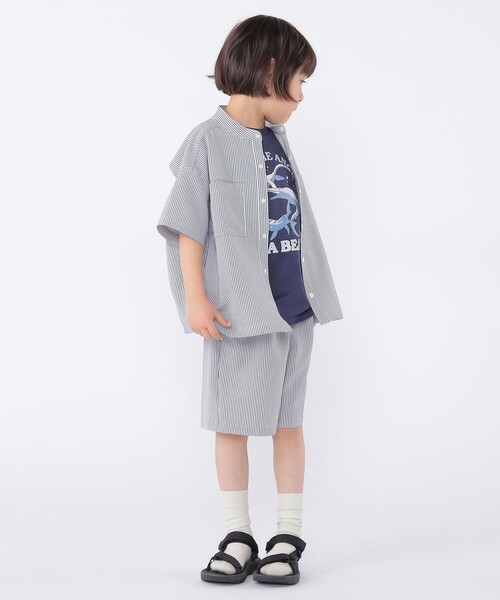 SHIPS（シップス）の「SHIPS KIDS:100～130cm /〈UVカット/吸水速乾〉ドライタッチ バンドカラー シャツ（シャツ/ブラウス・キッズ・ブラウン系/ブルー系その他・110/100/130/120）」の18枚目の写真