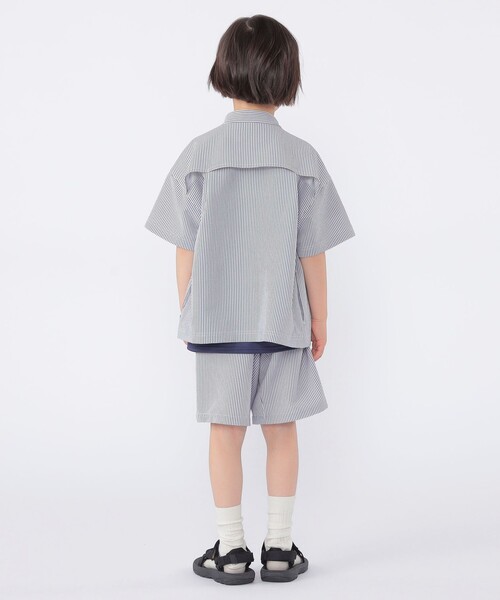 SHIPS（シップス）の「SHIPS KIDS:100～130cm /〈UVカット/吸水速乾〉ドライタッチ バンドカラー シャツ（シャツ/ブラウス・キッズ・ブラウン系/ブルー系その他・110/100/130/120）」の19枚目の写真