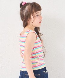 pairmanon | 【リブコットン100】ガールズ 配色メロー 総柄タンクトップ(タンクトップ)