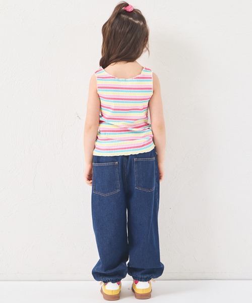 pairmanon（ペアマノン）の「【リブコットン100】ガールズ 配色メロー 総柄タンクトップ（タンクトップ・キッズ・ホワイト系その他/レッド系その他/ブラック系その他・100/90/110/140/150/130/120）」の6枚目の写真