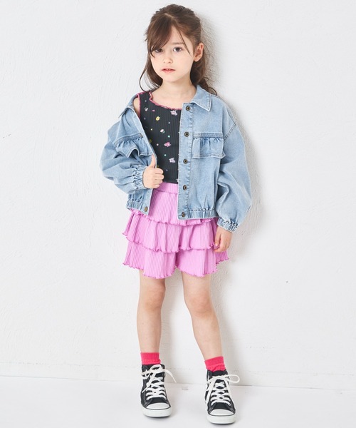 pairmanon（ペアマノン）の「【リブコットン100】ガールズ 配色メロー 総柄タンクトップ（タンクトップ・キッズ・ホワイト系その他/レッド系その他/ブラック系その他・100/90/110/140/150/130/120）」の11枚目の写真