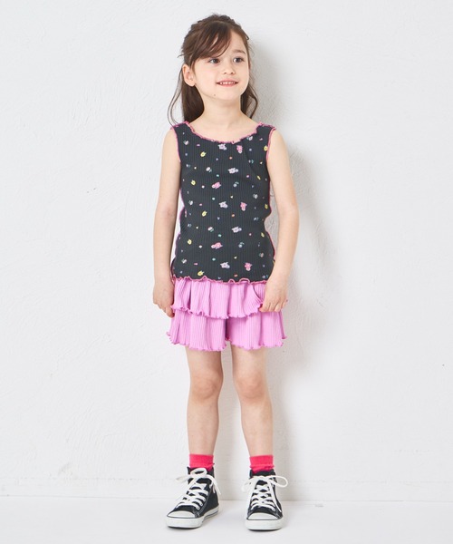 pairmanon（ペアマノン）の「【リブコットン100】ガールズ 配色メロー 総柄タンクトップ（タンクトップ・キッズ・ホワイト系その他/レッド系その他/ブラック系その他・100/90/110/140/150/130/120）」の13枚目の写真