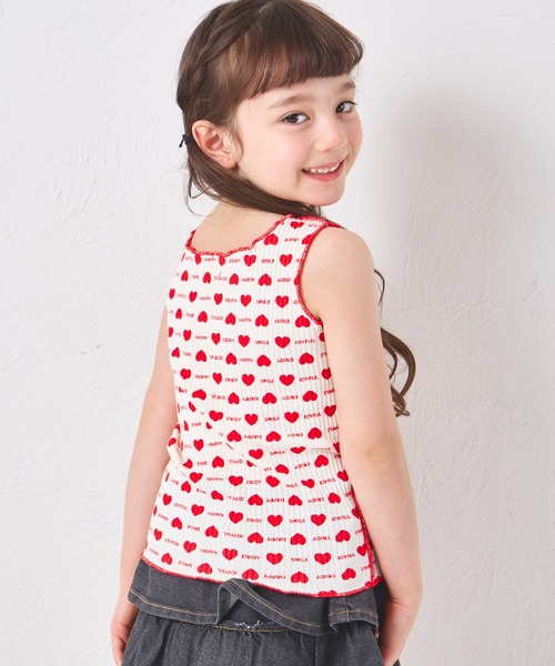 pairmanon（ペアマノン）の「【リブコットン100】ガールズ 配色メロー 総柄タンクトップ（タンクトップ・キッズ・ホワイト系その他/レッド系その他/ブラック系その他・100/90/110/140/150/130/120）」の15枚目の写真