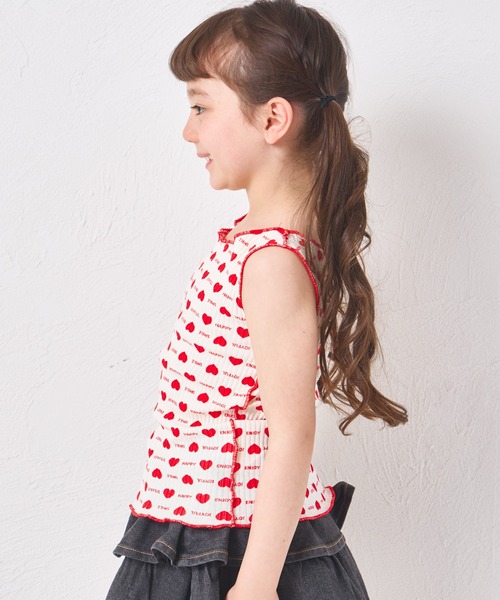 pairmanon（ペアマノン）の「【リブコットン100】ガールズ 配色メロー 総柄タンクトップ（タンクトップ・キッズ・ホワイト系その他/レッド系その他/ブラック系その他・100/90/110/140/150/130/120）」の16枚目の写真