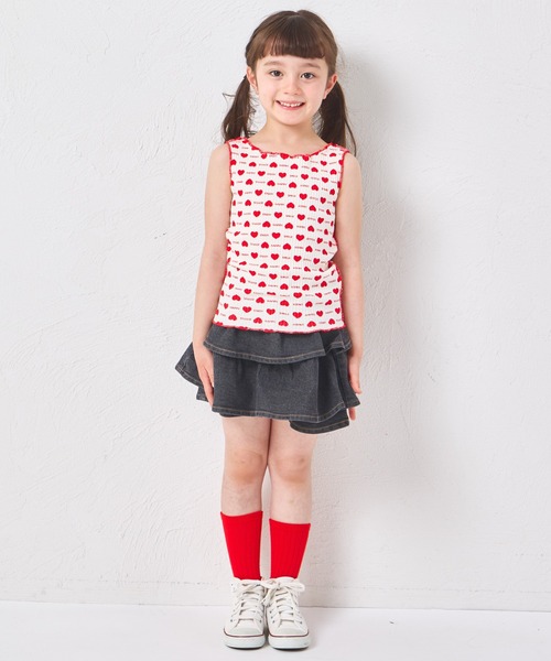 pairmanon（ペアマノン）の「【リブコットン100】ガールズ 配色メロー 総柄タンクトップ（タンクトップ・キッズ・ホワイト系その他/レッド系その他/ブラック系その他・100/90/110/140/150/130/120）」の17枚目の写真