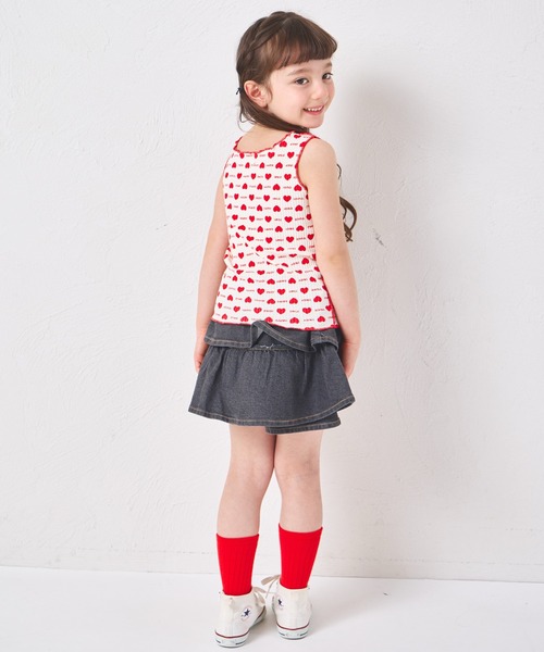 pairmanon（ペアマノン）の「【リブコットン100】ガールズ 配色メロー 総柄タンクトップ（タンクトップ・キッズ・ホワイト系その他/レッド系その他/ブラック系その他・100/90/110/140/150/130/120）」の18枚目の写真