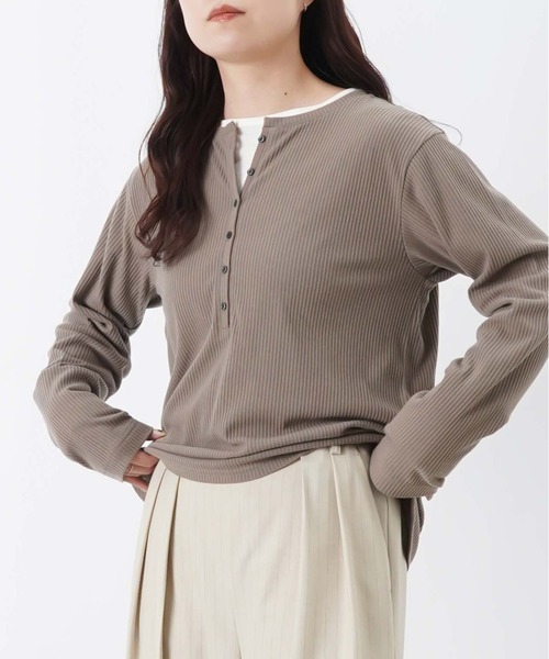 LUCA/LADY LUCK LUCA（ルカ/レディラックルカ）の「LC/LLL リブヘンリーネックプルオーバー（Tシャツ/カットソー・レディース・オフホワイト/グレー/ブラック/グレイッシュベージュ・FREE）」の17枚目の写真