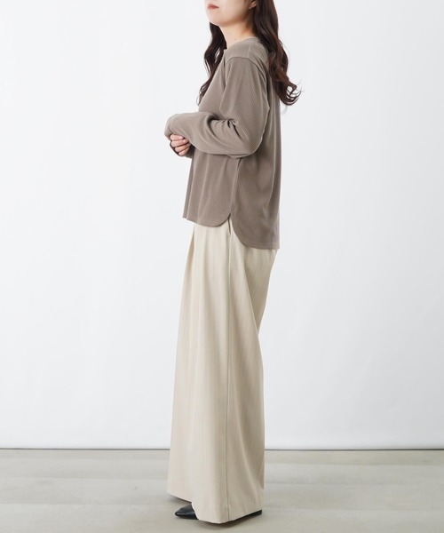 LUCA/LADY LUCK LUCA（ルカ/レディラックルカ）の「LC/LLL リブヘンリーネックプルオーバー（Tシャツ/カットソー・レディース・オフホワイト/グレー/ブラック/グレイッシュベージュ・FREE）」の19枚目の写真