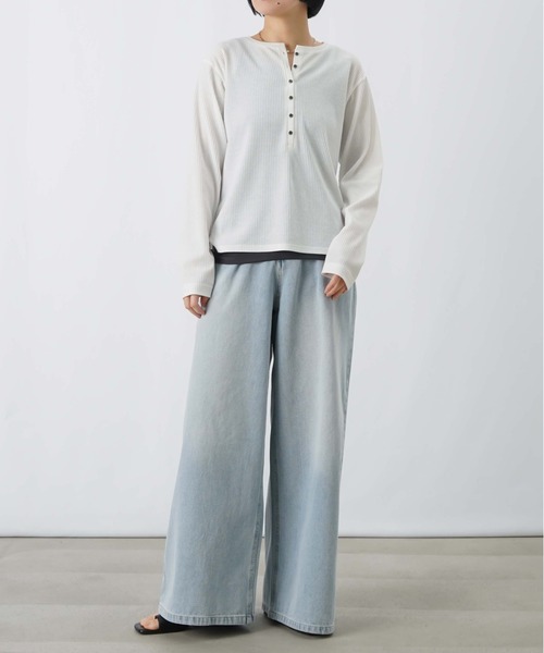 LUCA/LADY LUCK LUCA（ルカ/レディラックルカ）の「LC/LLL リブヘンリーネックプルオーバー（Tシャツ/カットソー・レディース・オフホワイト/グレー/ブラック/グレイッシュベージュ・FREE）」の9枚目の写真