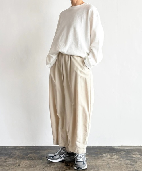 HARVESTY（ハーベスティ）の「HARVESTY / ハーベスティ EASY CIRCUS PANTS NYLON TUSSAH ナイロンタッサー サーカスパンツ（その他パンツ・レディース・チャコールグレー/アイボリー・0/1/2）」の3枚目の写真
