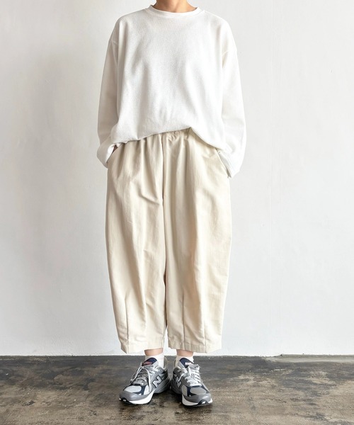 HARVESTY（ハーベスティ）の「HARVESTY / ハーベスティ EASY CIRCUS PANTS NYLON TUSSAH ナイロンタッサー サーカスパンツ（その他パンツ・レディース・チャコールグレー/アイボリー・0/1/2）」の4枚目の写真