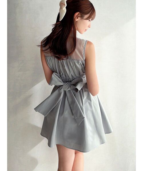 RESEXXY（リゼクシー）の「シャツレイヤードミニワンピース（ワンピース・レディース・ブラック/ブルー/その他1・FREE）」の2枚目の写真