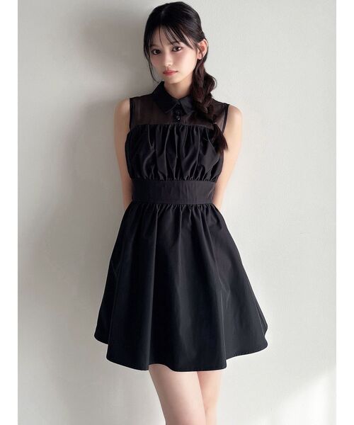 RESEXXY（リゼクシー）の「シャツレイヤードミニワンピース（ワンピース・レディース・ブラック/ブルー/その他1・FREE）」の5枚目の写真