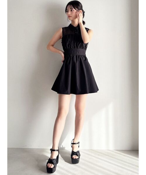 RESEXXY（リゼクシー）の「シャツレイヤードミニワンピース（ワンピース・レディース・ブラック/ブルー/その他1・FREE）」の7枚目の写真