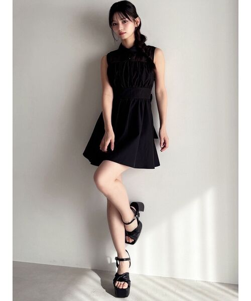 RESEXXY（リゼクシー）の「シャツレイヤードミニワンピース（ワンピース・レディース・ブラック/ブルー/その他1・FREE）」の8枚目の写真