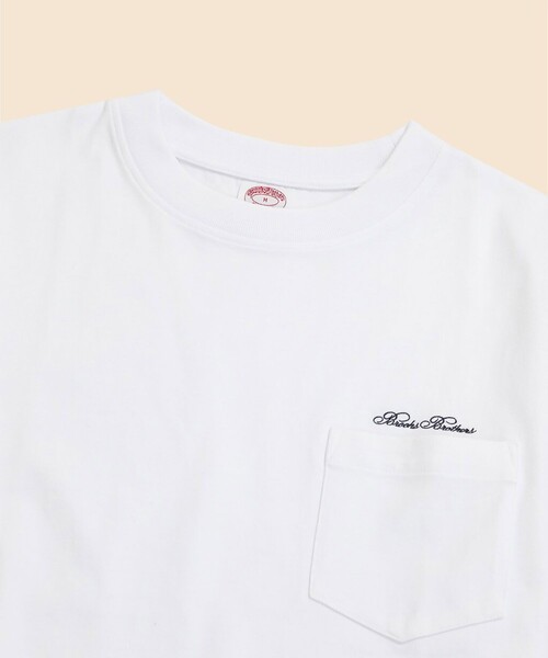 BROOKS BROTHERS(ブルックスブラザーズ)の「◆オンラインストア限定◆USAコットンジャージー ヘビーウェイト ミニロゴ ポケットTシャツ(Tシャツ/カットソー・メンズ・ホワイト/グレー/ネイビー・LARGE/MEDIUM/SMALL)」の8枚目の写真