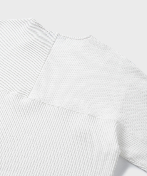 NONBLANK（ノンブランク）の「ワッフルボートネックTシャツ[ホワイト]（Tシャツ/カットソー・レディース・その他・LARGE/MEDIUM/X-LARGE）」の5枚目の写真