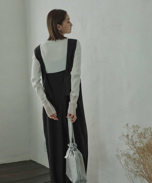 Bulue.（ブルー）の「【Bulue.】前後2wayサロペット（サロペット/オーバーオール・レディース・ブラック・FREE）」の3枚目の写真