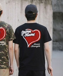 SPINNS | ハートバックプリント半袖Tシャツ/サガラ刺繍ロゴ /ワンポイント(Tシャツ/カットソー)