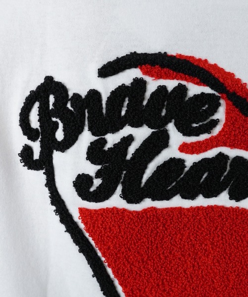 SPINNS(スピンズ)の「ハートバックプリント半袖Tシャツ/サガラ刺繍ロゴ /ワンポイント(Tシャツ/カットソー・メンズ・ホワイト/ブラック/ネイビー/ウッドランド・ONESIZE)」の18枚目の写真