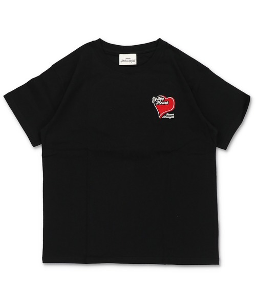 SPINNS(スピンズ)の「ハートバックプリント半袖Tシャツ/サガラ刺繍ロゴ /ワンポイント(Tシャツ/カットソー・メンズ・ホワイト/ブラック/ネイビー/ウッドランド・ONESIZE)」の10枚目の写真