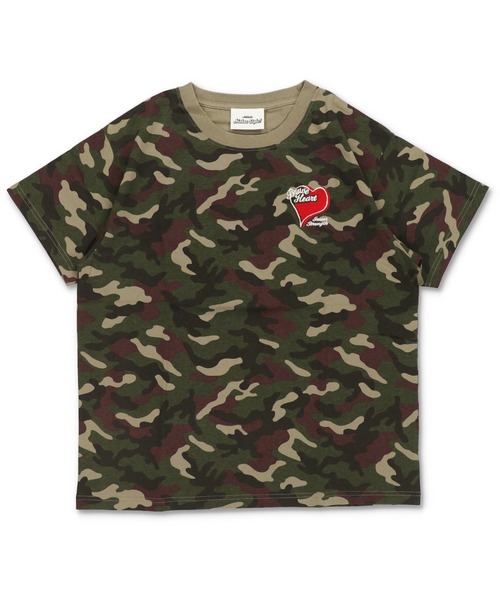 SPINNS(スピンズ)の「ハートバックプリント半袖Tシャツ/サガラ刺繍ロゴ /ワンポイント(Tシャツ/カットソー・メンズ・ホワイト/ブラック/ネイビー/ウッドランド・ONESIZE)」の13枚目の写真
