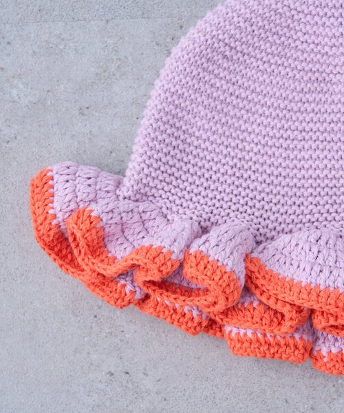 CIAOPANIC TYPY（チャオパニックティピー）の「【KIDS】クロシェ編みフリルハット（ハット・キッズ・バイオレット/ブラック・ONE SIZE）」の17枚目の写真