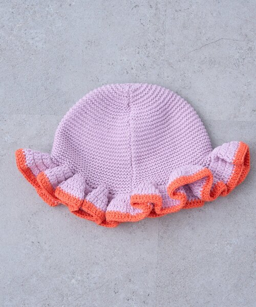 CIAOPANIC TYPY（チャオパニックティピー）の「【KIDS】クロシェ編みフリルハット（ハット・キッズ・バイオレット/ブラック・ONE SIZE）」の18枚目の写真