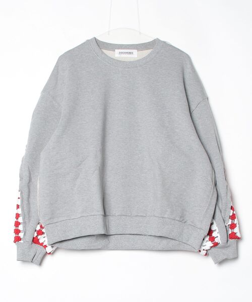 DISCOVERED(ディスカバード)の「PLAYCARD CROCHET SLEEVE SWEAT(スウェット・メンズ・グレー/ブラック・LARGE/SMALL)」の12枚目の写真