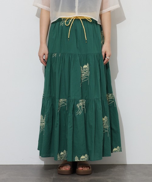 KILKI（キルキー）の「kilki　タワーエンブロイダリースカート（スカート・レディース・ブルー/グリーン・ONESIZE）」の15枚目の写真