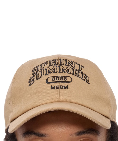 MSGM(エムエスジーエム)の「SPRINT SUMMER ロゴエンブロイダリー キャップ(キャップ・メンズ・ベージュ/ピンク・FREE)」の8枚目の写真