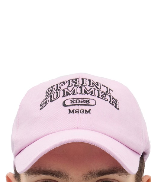 MSGM(エムエスジーエム)の「SPRINT SUMMER ロゴエンブロイダリー キャップ(キャップ・メンズ・ベージュ/ピンク・FREE)」の5枚目の写真