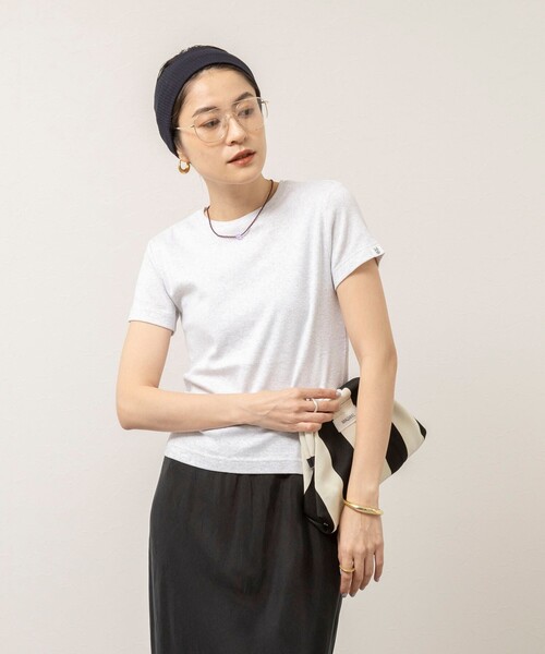 NOLLEY’S（ノーリーズ）の「【MAQWEL/マクウェル】ウォッシャブルCOTTON RIB 半袖Tシャツ（Tシャツ/カットソー・レディース・ベビーピンク/ライトグレー/ネイビー/オフホワイト・FREE）」の21枚目の写真