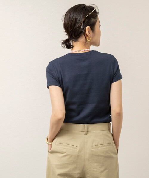 NOLLEY’S（ノーリーズ）の「【MAQWEL/マクウェル】ウォッシャブルCOTTON RIB 半袖Tシャツ（Tシャツ/カットソー・レディース・ベビーピンク/ライトグレー/ネイビー/オフホワイト・FREE）」の10枚目の写真