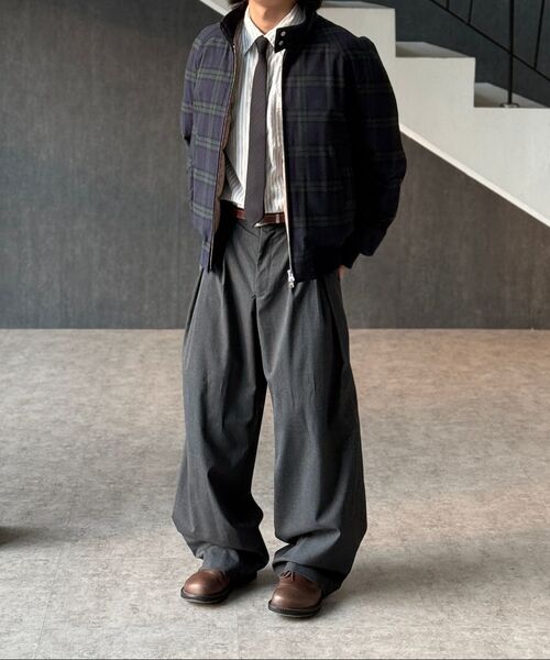 JUAN HOMME(ジュアンオム)の「ピンストライプマッドプリーツワイドトラウザー(チャコール)(スラックス・メンズ・その他・SMALL/MEDIUM/LARGE)」の14枚目の写真
