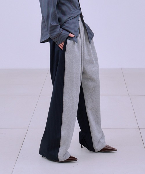 THINGS THAT MATTER(シングス ザット マター)の「SMART STRIPE SWEAT PANTS / スマート ストライプ スウェット パンツ(スウェットパンツ・レディース・ネイビー/ブラック・FREE)」の3枚目の写真