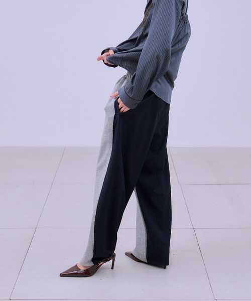 THINGS THAT MATTER(シングス ザット マター)の「SMART STRIPE SWEAT PANTS / スマート ストライプ スウェット パンツ(スウェットパンツ・レディース・ネイビー/ブラック・FREE)」の4枚目の写真