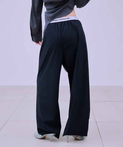 THINGS THAT MATTER(シングス ザット マター)の「SMART STRIPE SWEAT PANTS / スマート ストライプ スウェット パンツ(スウェットパンツ・レディース・ネイビー/ブラック・FREE)」の6枚目の写真