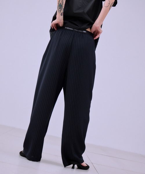 THINGS THAT MATTER(シングス ザット マター)の「SMART STRIPE SWEAT PANTS / スマート ストライプ スウェット パンツ(スウェットパンツ・レディース・ネイビー/ブラック・FREE)」の9枚目の写真