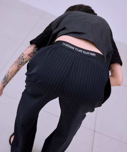 THINGS THAT MATTER(シングス ザット マター)の「SMART STRIPE SWEAT PANTS / スマート ストライプ スウェット パンツ(スウェットパンツ・レディース・ネイビー/ブラック・FREE)」の10枚目の写真