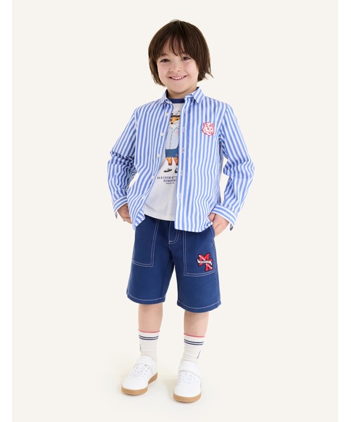 Maison Kitsune（メゾンキツネ）の「TANGUI STRIPED SHIRT（シャツ/ブラウス・キッズ・ストライプ・130cm/120cm/110cm/150cm/140cm）」の3枚目の写真