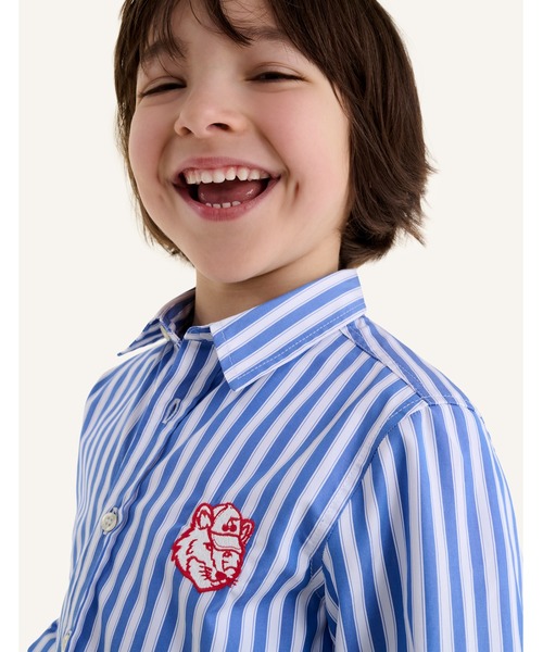 Maison Kitsune（メゾンキツネ）の「TANGUI STRIPED SHIRT（シャツ/ブラウス・キッズ・ストライプ・130cm/120cm/110cm/150cm/140cm）」の6枚目の写真
