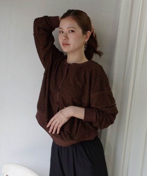 CORNERS(コーナーズ)の「フリフリカーディガン(カーディガン/ボレロ・レディース・ラベンダー/オフホワイト/イエロー/ブルー/ブラウン・FREE)」の16枚目の写真