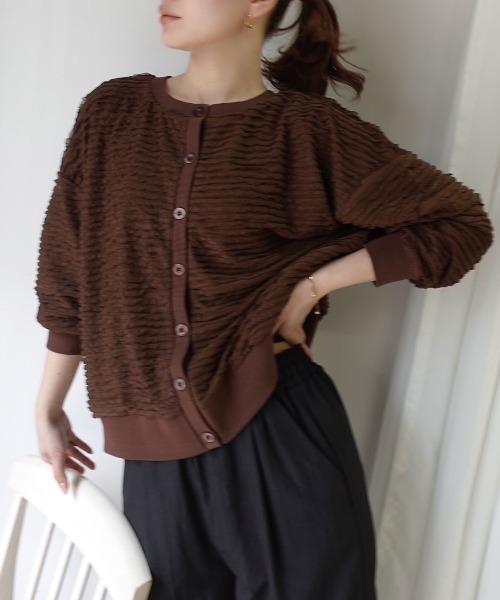 CORNERS(コーナーズ)の「フリフリカーディガン(カーディガン/ボレロ・レディース・ラベンダー/オフホワイト/イエロー/ブルー/ブラウン・FREE)」の14枚目の写真