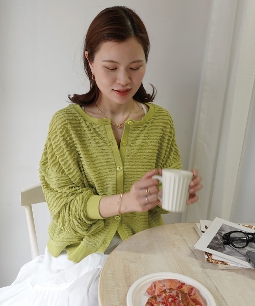 CORNERS(コーナーズ)の「フリフリカーディガン(カーディガン/ボレロ・レディース・ラベンダー/オフホワイト/イエロー/ブルー/ブラウン・FREE)」の11枚目の写真