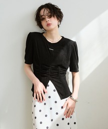 ELLEgirl（エルガール）の「フロントスリットシャーリングトップス（Tシャツ/カットソー）」